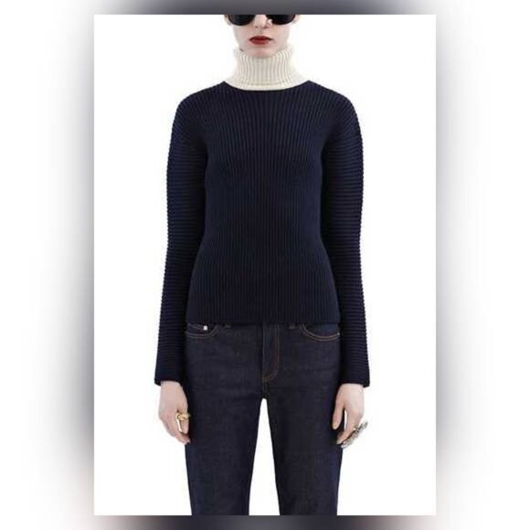 Acne Studios 2015 Bryn Clean Navy Wool Turtleneck Sweater - Picture 1 of 10